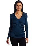 Three Dots Women's V-Neck Top, Neptune, Large Three Dots Women's V-Neck Top, Neptune, Large