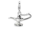 Amore LaVita(tm) Sterling Silver 3-D Enameled Magic Lamp w/Lobster Clasp Charm for Charm Bracelet
