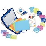 Malset Kolorimage Kit mit viel Zubehör: Stifte, Wachsmalkreide, Schablonen und buntem Papier