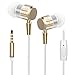 G-Cord ® In-Ear Earphones with Remote and Mic for Apple iPhone, iPad, iPod, Samsung Galaxy, Android Smartphones and More (Gold)