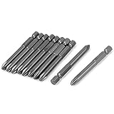 uxcell　フィリップスドライバービット　磁気　65mm　PH2　6mm六角シャンク幅　10本入り