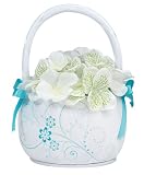Aqua Floral Flower Basket