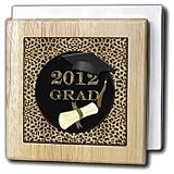 2012 Grad in Cheetah Print and Gold - 6 Inch Tile Napkin Holder