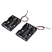 uxcell® 2 Pcs Black Red Cable Plastic 3 x 1.5V AA Batteries Cell Box Holder