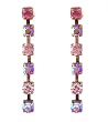 Earrings - E60 - Gold Tone Drop - Swarovski (tm) Crystals ~ Rose AB (Pink Irridescent)