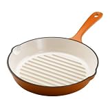 Rachael Ray 11 Round Deep Grill Pan- Orange