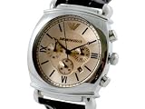 Image of Men's Armani Steel watch, leather strap