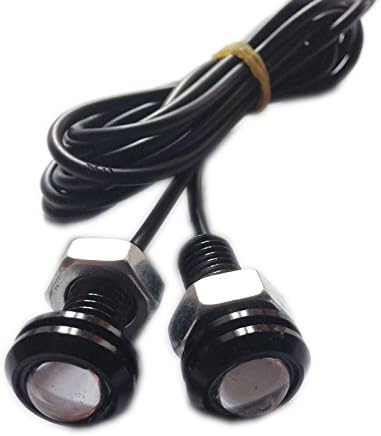 Generic 6 Pcs 3w LED Concentrating Eagle Eye Bumper 18mm Diameter Automotive Driving Lights DRL Fog Light Tail Backup Light License Plate Lights Black Case (White) (Red)