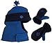 N'Ice Caps Boys Wrap Around Hat and Mitten Set with Embroidery