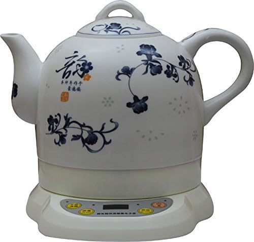 XLSHUAI High Quality Blue and White Electric Kitchen Tea Kettle with Beautiful Flower Design