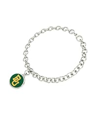 Baylor Bears Sterling Silver Jewelry and Enamel Charm Bracelet.