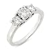 1/2 Ct. Three-Stone Diamond Engagement Ring in 14K White Gold