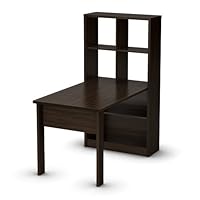 South Shore Annexe Collection Work Table and Storage Unit Combo, Mocha