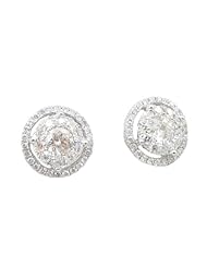 Women 14k White Gold 2.11ctw diamond Stud earring 21 LE004D Size 4.87