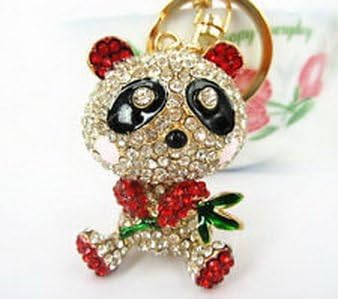 Khaopan Keyring- Bamboo Red Panda Cute Lovely Pendent Charm Crystal Purse Bag Key Ring Chain Gift