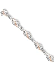 Sterling Silver & 14k Gold Diamond Fashion Bracelet