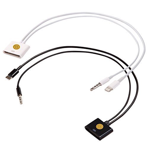 Lightning to 30-Pin Adapter with Audio Cable Cord for iPhone 6/ 6 Plus / 5 / 5S / 5C, iPad Air, iPad mini , iPad 3 4, iPod Nano (7th gen), and iPod Touch (5th gen) (white.black)