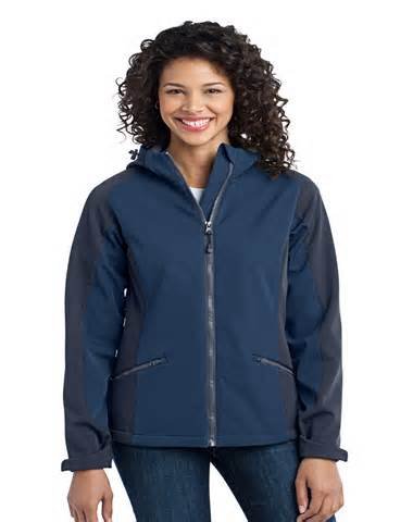 Port Authority L312 Ladies Hooded Soft Shell Jacket - Insignia Blue/Navy Eclipse - 3XL On Sale