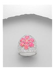 Pink CZ Ring In 92.5 Sterling Silver