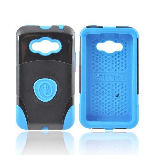 OEM Trident Aegis LG Optimus Elite Hard Cover Over Soft Rubbery Silicone Skin Case Cover W/LCD Screen Protector - Blue/Black