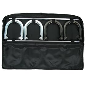 Click here to buy Trademark Global Executive Deluxe Easy to Carry Horseshoe Set.