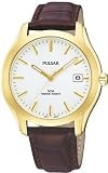 Mens Pulsar cuir blanc Dial Date 5ATM montre occasionnels PXH734