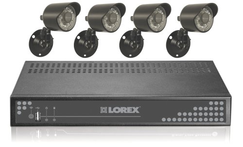 Lorex 8 Channel Network Video Surveillance DVR with 4 Color Security Cameras.