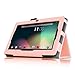 Fintie Premium PU Leather Case Cover for 7 Inch Tablet inclu. Dragon Touch Y88X Plus / Y88X 7, Alldaymall A88X 7, NeuTab N7S Pro 7 / N7 Pro 7, NPOLE Tablet 7 (Compatible List in Description), Pink