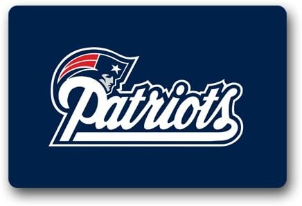 New England Patriots Custom Outdoor Indoor Doormat Personalized Design Machine-Wahable Neoprene Rubber Doormat 23.6x15.7 Inch
