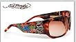 ED HARDY EHS 025 GEISHA & DRAGON TORTOISE PLASTIC SUNGLASSES