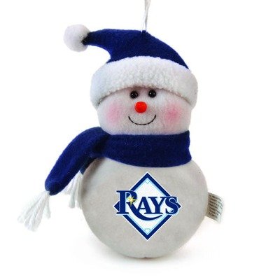 Tampa Bay Rays Plush Snowman Ornament (Set of 3)