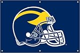 Michigan Wolverines NCAA Applique & Embroidered Team Banner (36x24) Helmet