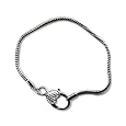 Starter Bead Bracelet with Oversized Lobster Claw with Heart, Pandora Compatible