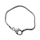 Starter Bead Bracelet with Oversized Lobster Claw with Heart, Pandora Compatible