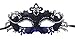 Masquerade Mask Shiny Metal Rhinestone Venetian Pretty Party Evening Prom Mask(Dark blue + Black)