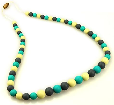 Deeyee Baby Teething Nursing Necklace Jewelry - BPA Free and FDA Approved - Turquoise, Gray, Navajo White