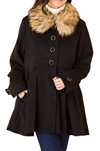 (Goldjapan)ゴールドジャパン 大きいサイズ レディース フェイクファー付き コート ワンピースコート ピーコート Aラインコート フレアコート ダッフルコート トレンチコート 可愛い ゆったり Aライン 体型カバー フォーマル パーティー ドレス デート 結婚式 二次会 入学式 入園式 カジュアル エレガント きれいめ ワンピ エレガント sada-8007