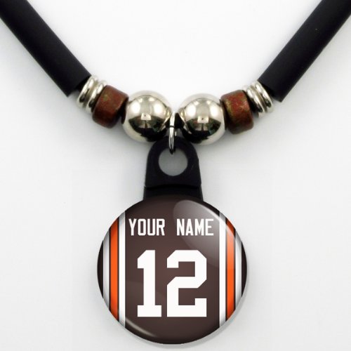 Cleveland Browns Jersey Necklace Personalized with Your Name and Number