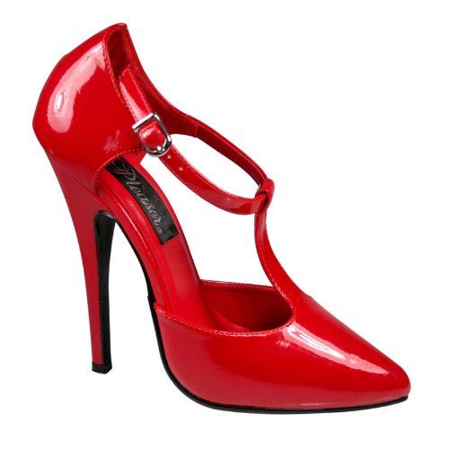PleaserUSA High Heel-Pumps Domina-415 Lack rot Gr. 42,5