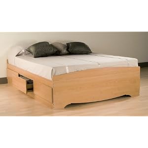 Prepac Sonoma Maple Double Platform Storage Bed (6-drawers)