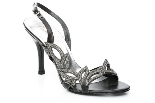 Unze Embellished Petal Cut Evening Heeled Sandal - L-1809.4