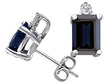 2.04 cts Genuine Sapphire Earrings - 14kt White or Yellow Gold LIFETIME WARRANTEE