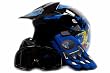 Youth Motocross ATV Dirt Bike MX Helmet, Gloves and Goggles Blue With Awsome Graphics, Medium