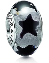 PANDORA Murano Black Stars Bead with Sterling Core 790908