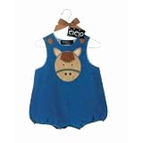 Mud Pie Baby Eieio Cotton Denim Bubble, Horse, 0 - 6 Months by Mud Pie