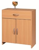 Kommode W�scheschrank Schrank Isis, 1 Schublade , 2 T�ren, Buche Dekor