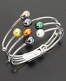 Fresh by Honora Sterling Silver Multicolor Cultured Freshwater Pearl Bangle
