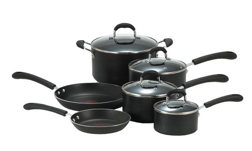 New - T-fal E938SA74 Professional Total Non-Stick 10-Piece Cookware Set - Black by T-fal product image