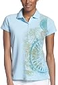 IZOD Women's Graphic Printed Short Sleeve Pique Polo Shirt