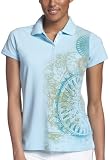 IZOD Women's Graphic Printed Short Sleeve Pique Polo Shirt